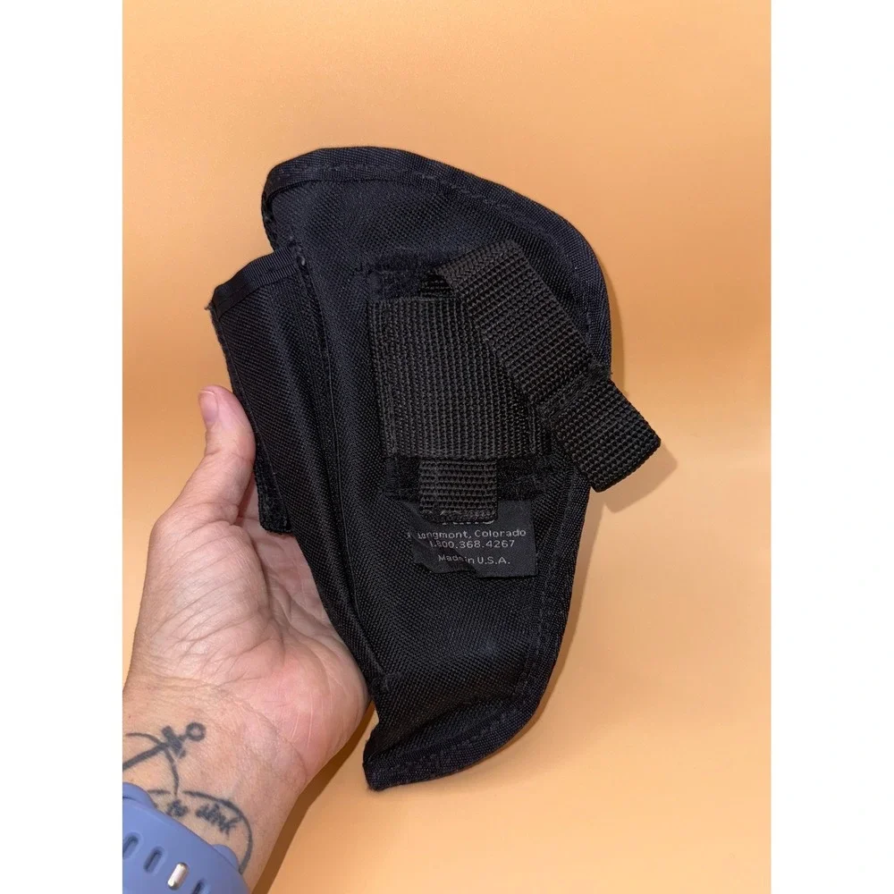 Black Nylon Holster Belt Loop Pouch Case for Handgun